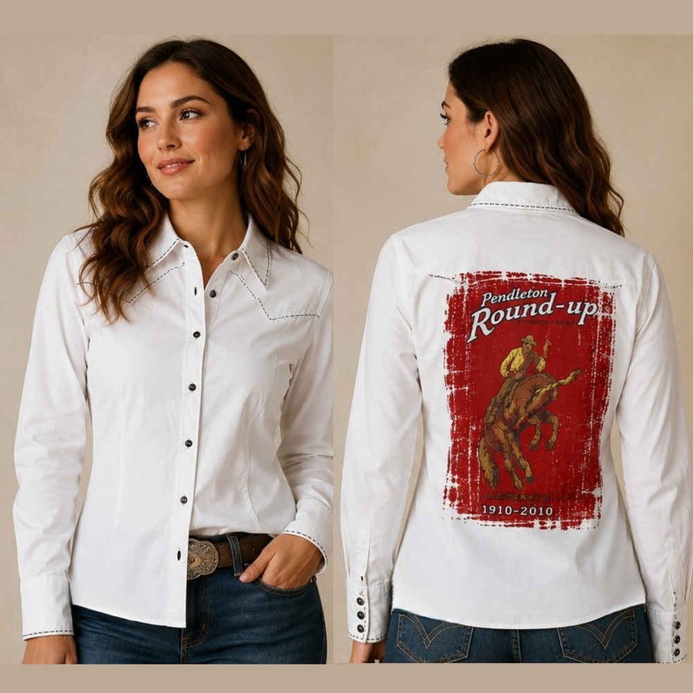 Pendleton Round-Up 1910-2010 Centennial Women's XL Western Rodeo Shirt